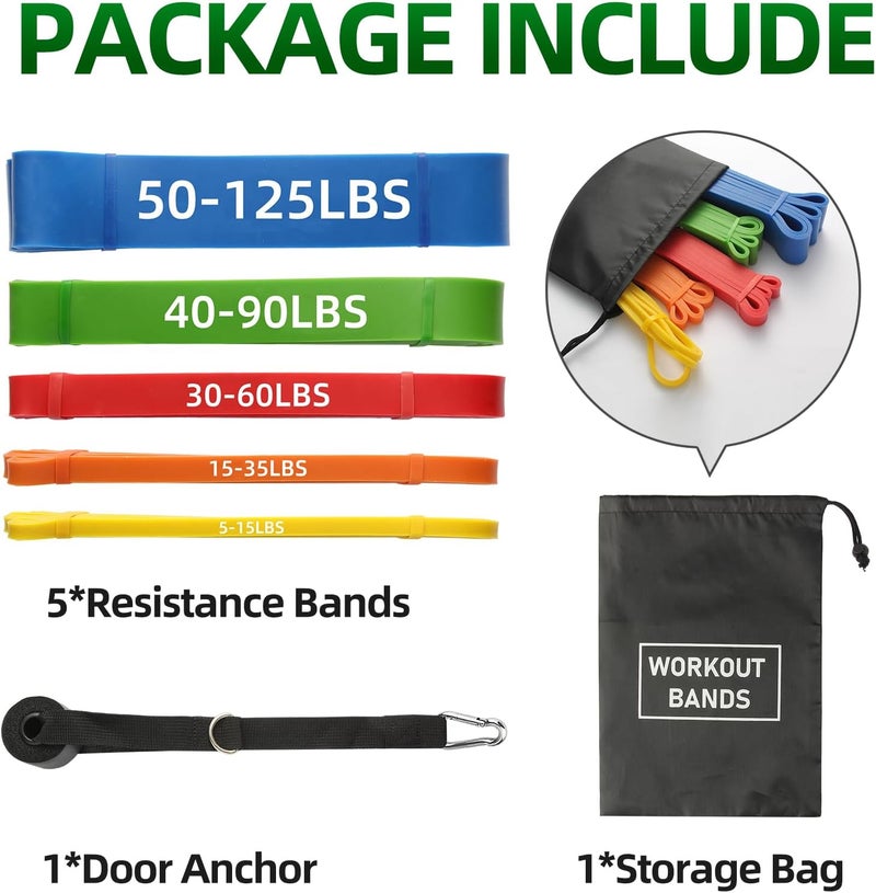 CINE Resistance Bands for Working Out, Pull Up Assist Bands Set, Workout for Women and Men, Exercise Bands,Training, Plasticity, Physical Therapy at Home/Gym - Image 5